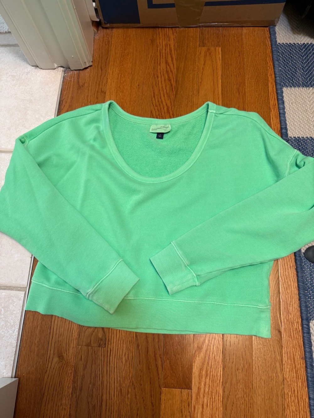 Light Green Cropped Sweatshirt